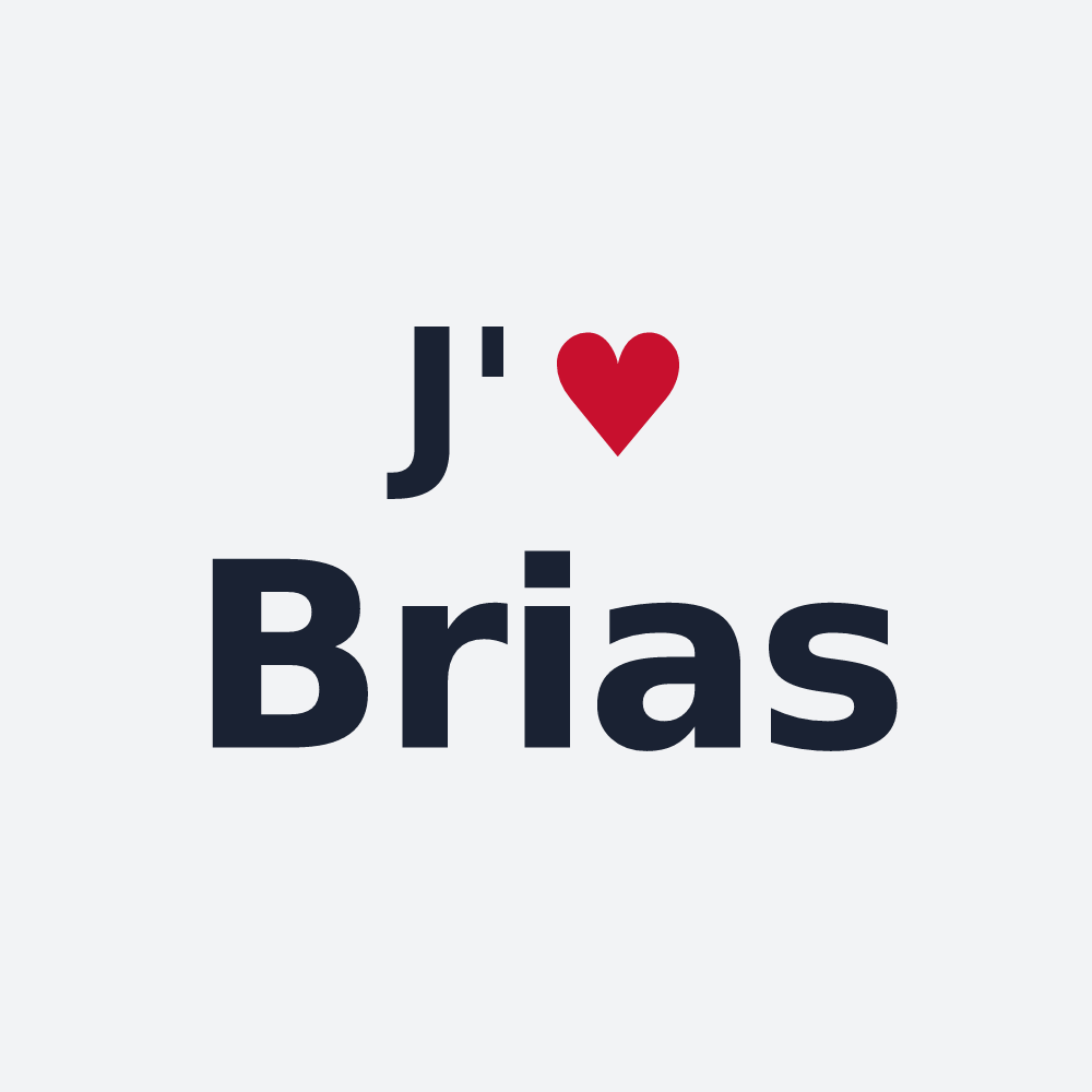 Poster personnalisé Brias — design « J'aime Brias » imprimé sur le poster