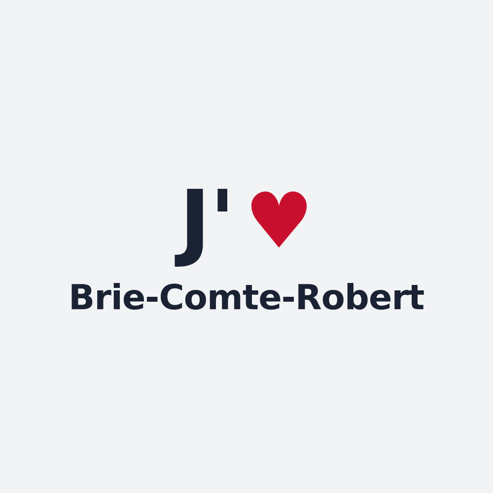 Poster personnalisé Brie-Comte-Robert — design J'aime Brie-Comte-Robert