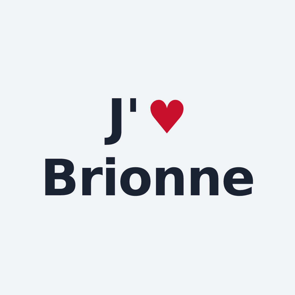 Poster personnalisé Brionne — design « J'aime Brionne » imprimé sur le poster