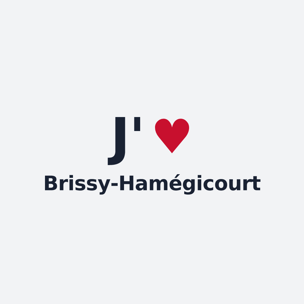 Poster personnalisé Brissy-Hamégicourt — design « J'aime Brissy-Hamégicourt » imprimé sur le poster