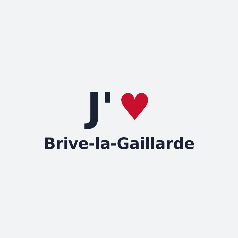 Poster personnalisé Brive-la-Gaillarde — design J'aime Brive-la-Gaillarde