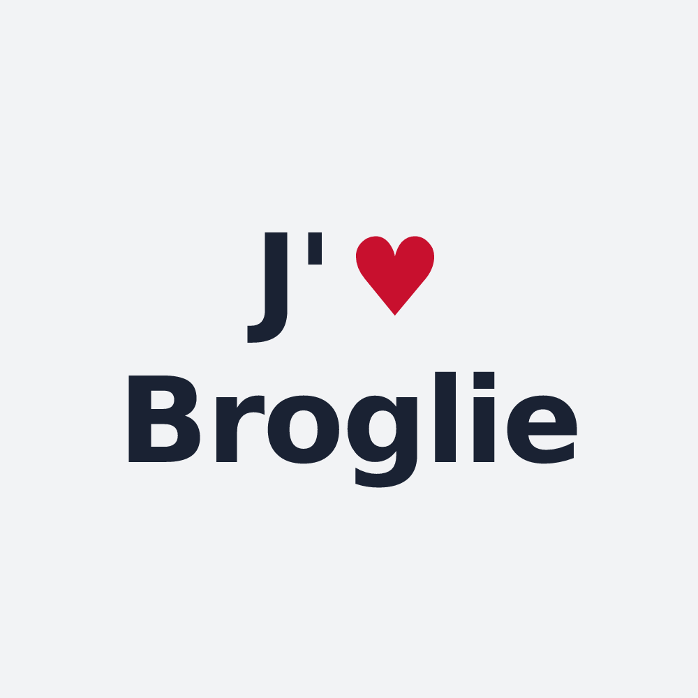 Poster personnalisé Broglie — design J'aime Broglie