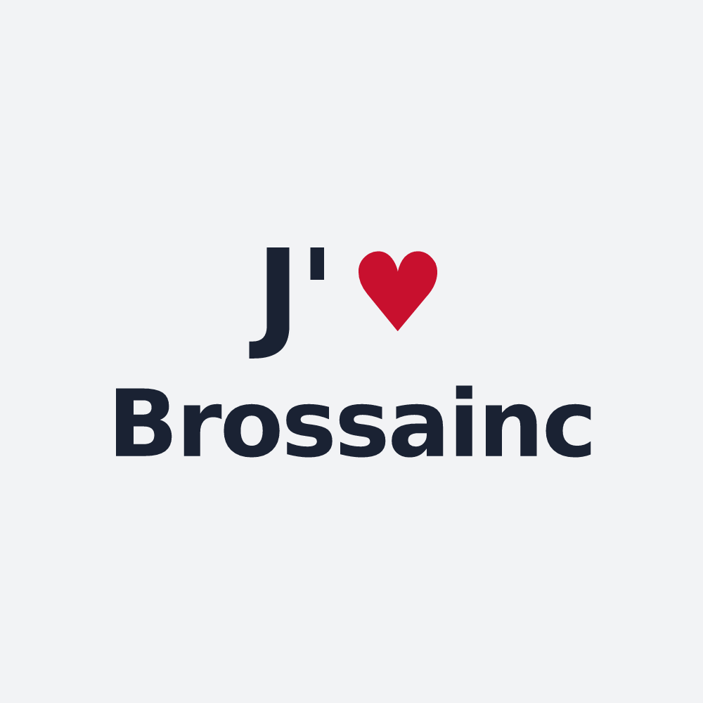 Poster personnalisé Brossainc — design J'aime Brossainc