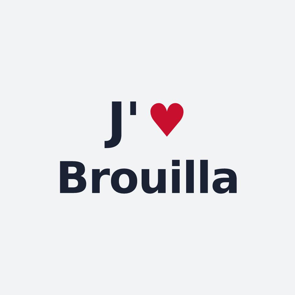 Poster personnalisé Brouilla — design « J'aime Brouilla » imprimé sur le poster