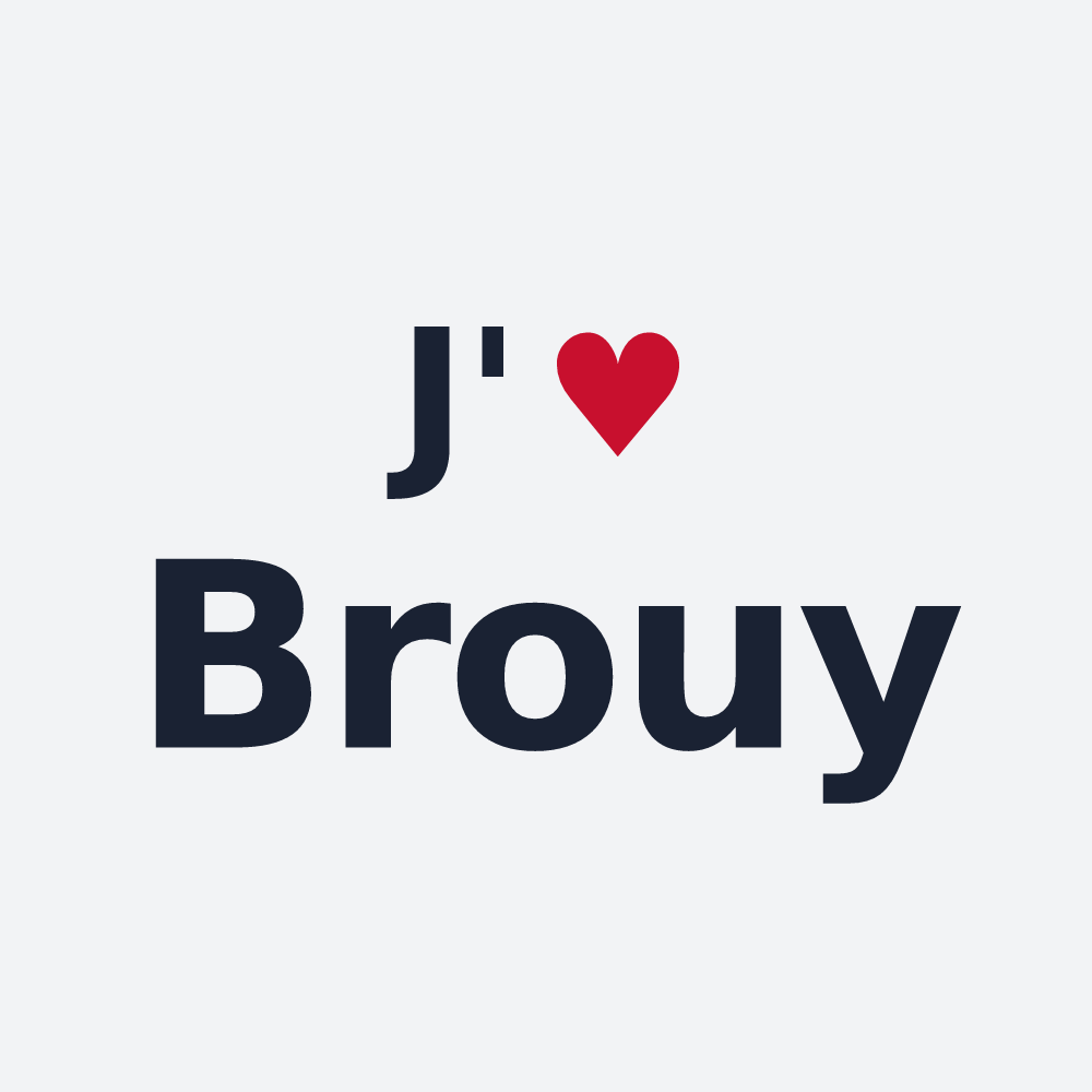 Poster personnalisé Brouy — design « J'aime Brouy » imprimé sur le poster