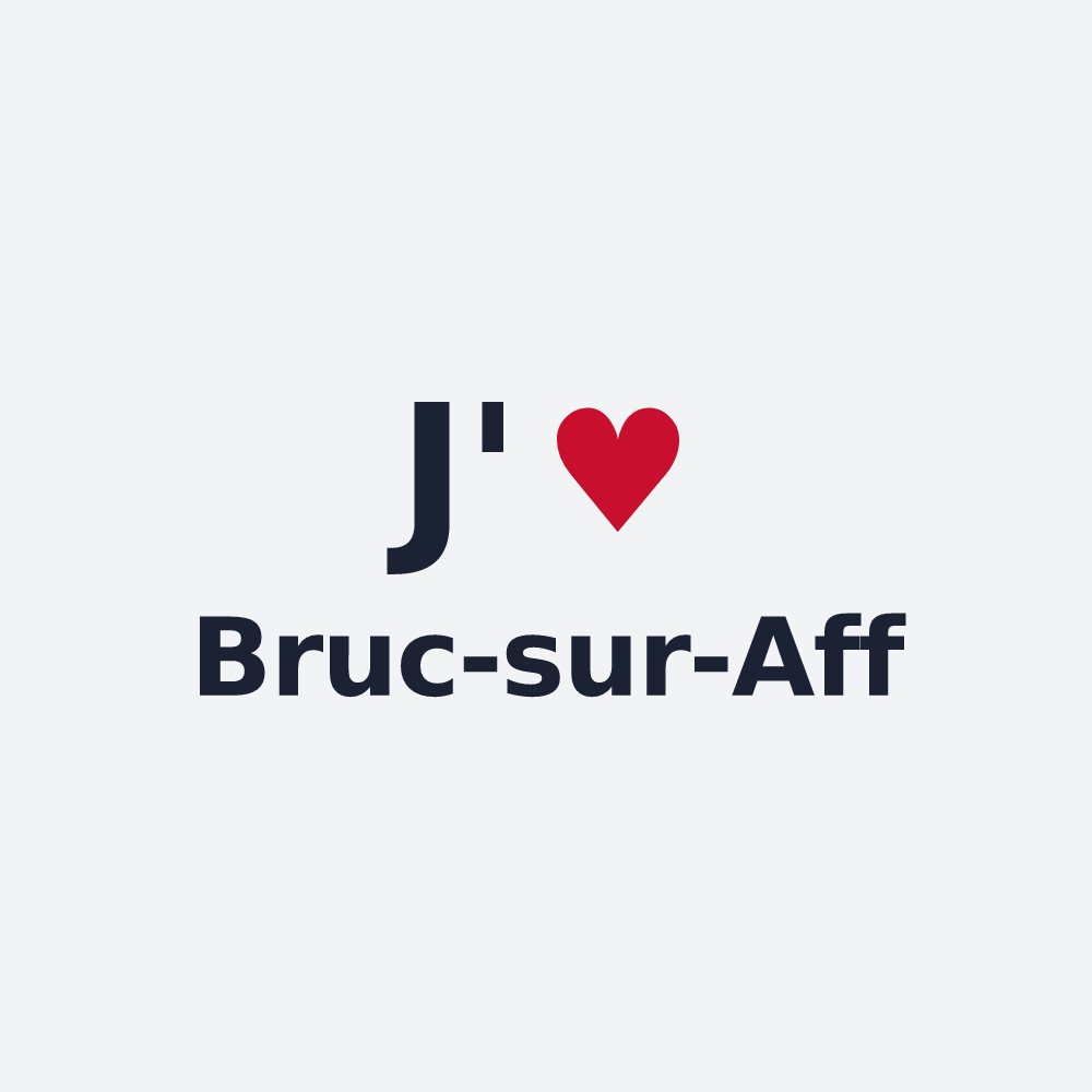 Poster personnalisé Bruc-sur-Aff — design « J'aime Bruc-sur-Aff » imprimé sur le poster