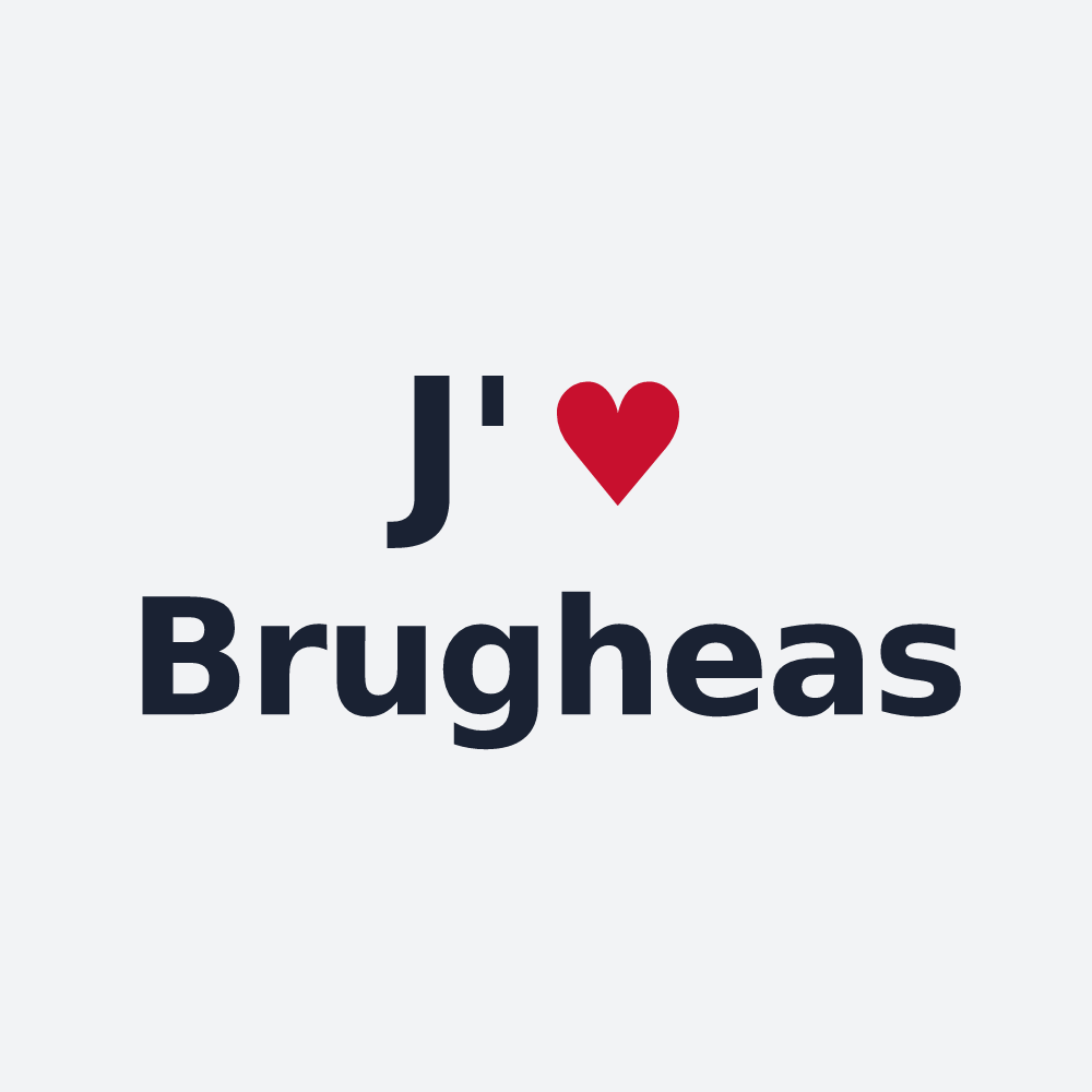Poster personnalisé Brugheas — design « J'aime Brugheas » imprimé sur le poster