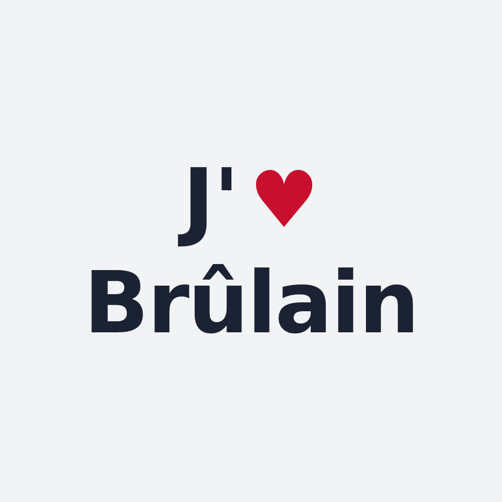 Poster personnalisé Brûlain — design J'aime Brûlain