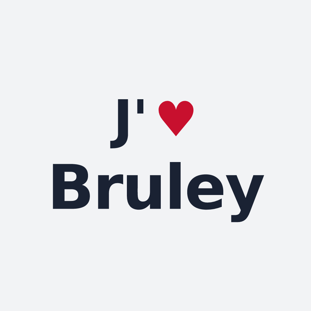 Poster personnalisé Bruley — design « J'aime Bruley » imprimé sur le poster