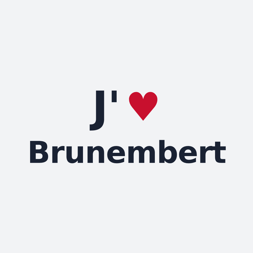 Poster personnalisé Brunembert — design « J'aime Brunembert » imprimé sur le poster