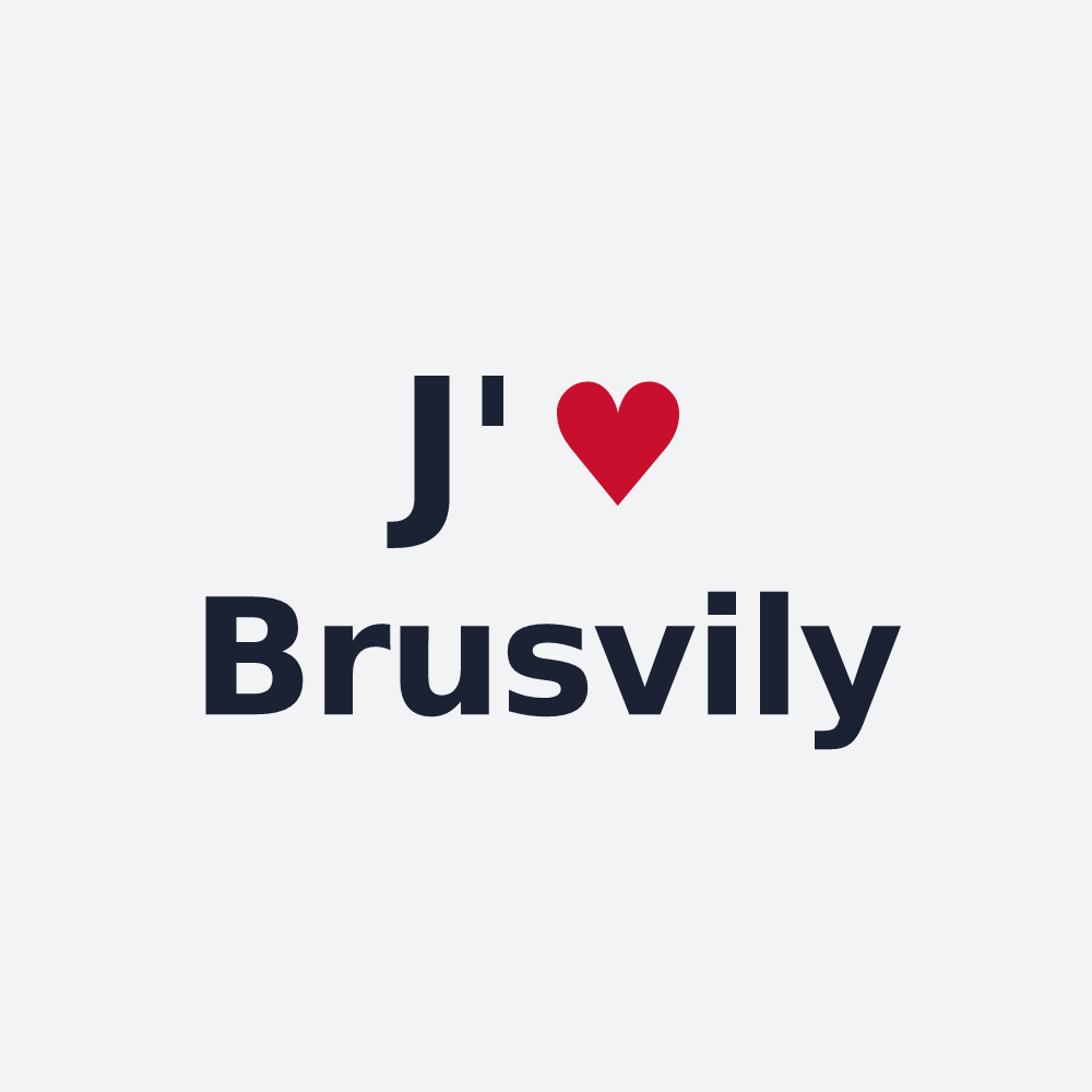 Poster personnalisé Brusvily — design J'aime Brusvily