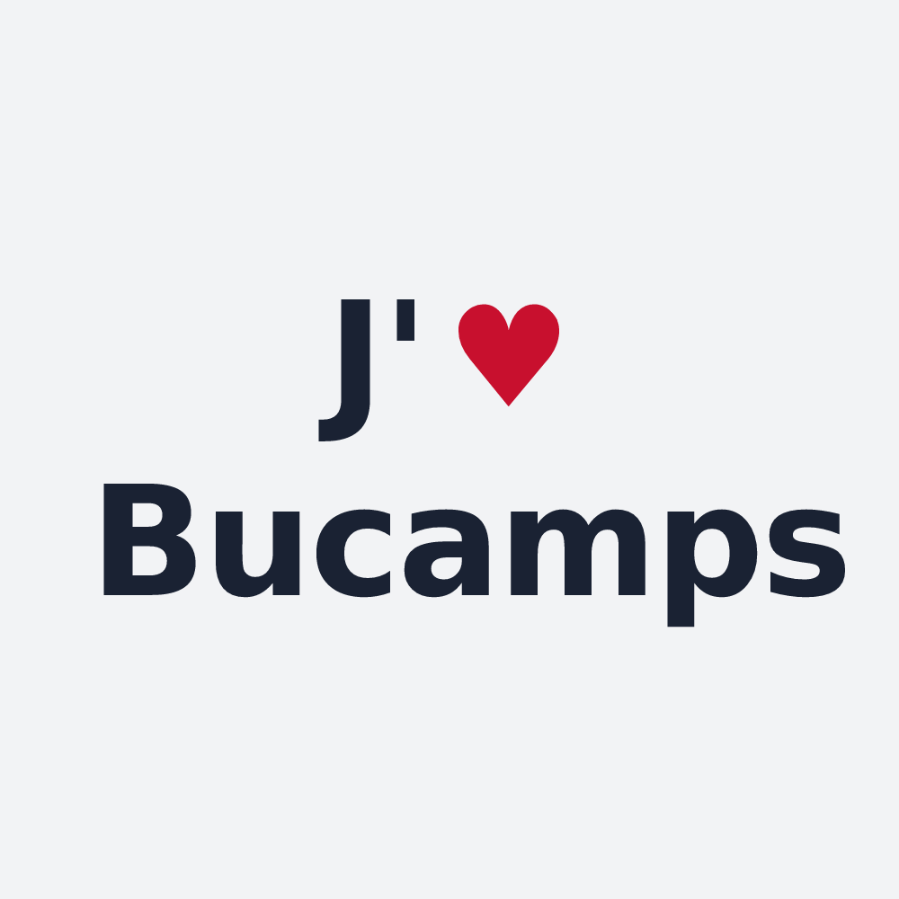 Poster personnalisé Bucamps — design J'aime Bucamps