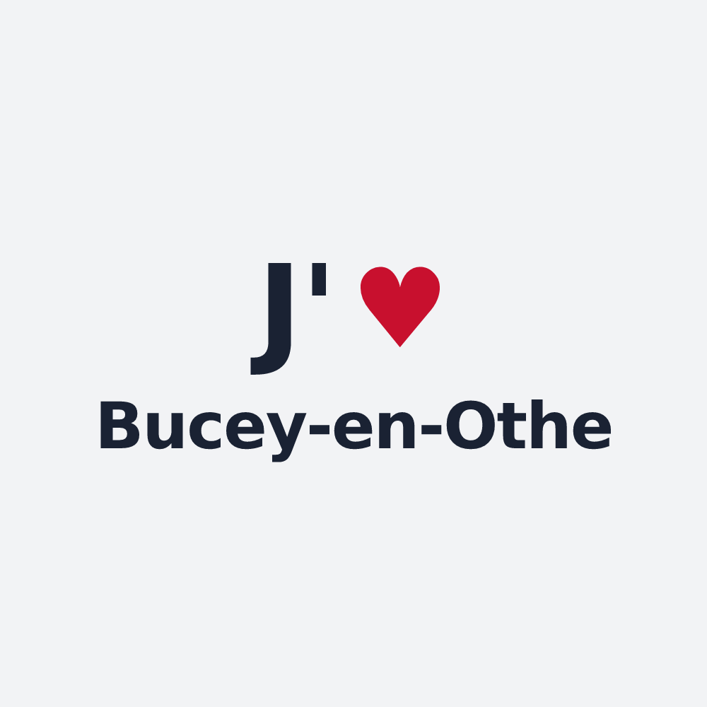 Poster personnalisé Bucey-en-Othe — design « J'aime Bucey-en-Othe » imprimé sur le poster