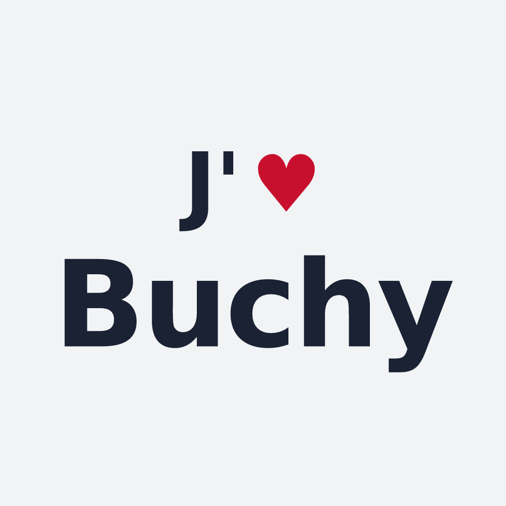 Poster personnalisé Buchy — design « J'aime Buchy » imprimé sur le poster