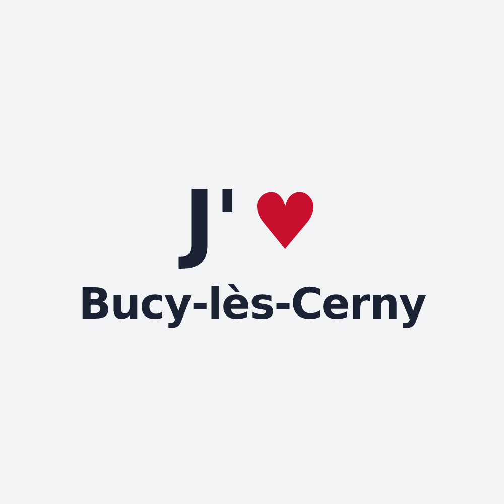 Poster personnalisé Bucy-lès-Cerny — design « J'aime Bucy-lès-Cerny » imprimé sur le poster