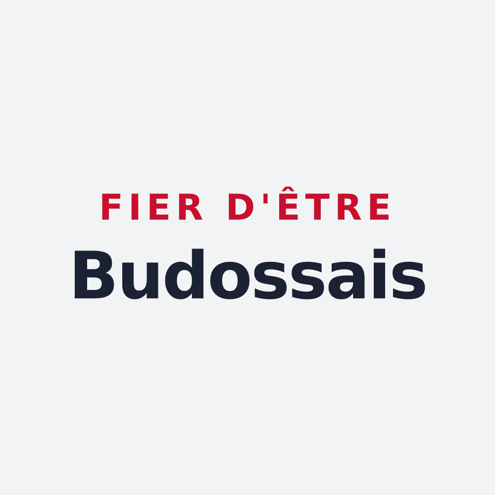 Poster « Fier d'être Budossais » — design pour Budos
