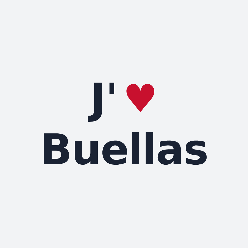 Poster personnalisé Buellas — design J'aime Buellas