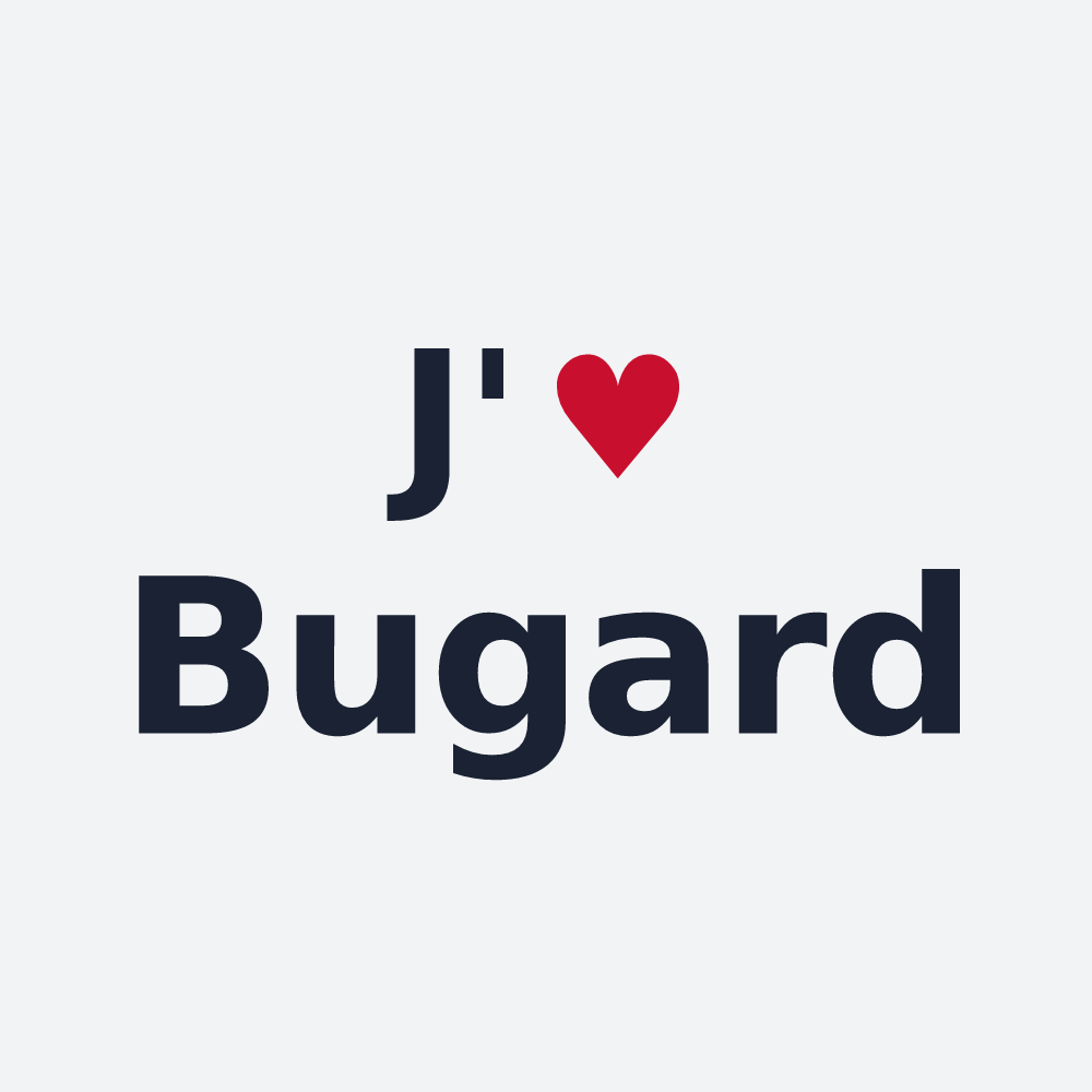 Poster personnalisé Bugard — design J'aime Bugard