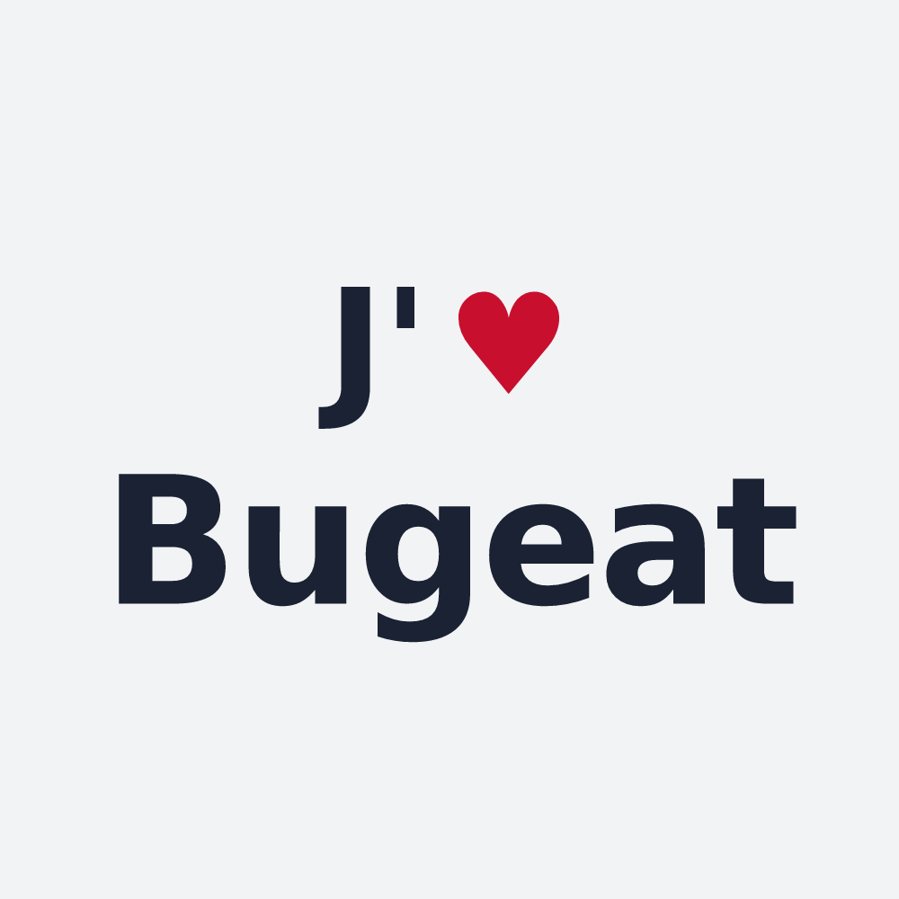 Poster personnalisé Bugeat — design J'aime Bugeat