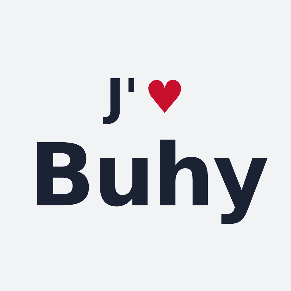 Poster personnalisé Buhy — design J'aime Buhy