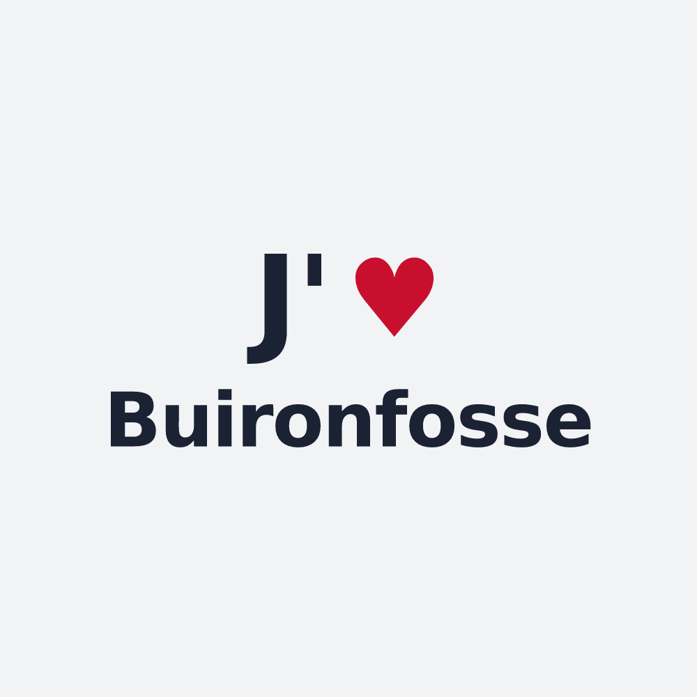 Poster personnalisé Buironfosse — design « J'aime Buironfosse » imprimé sur le poster