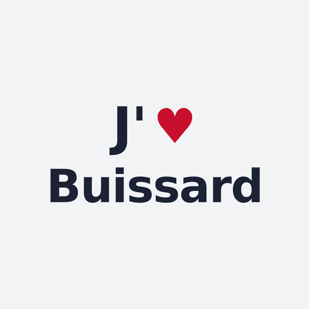 Poster personnalisé Buissard — design J'aime Buissard