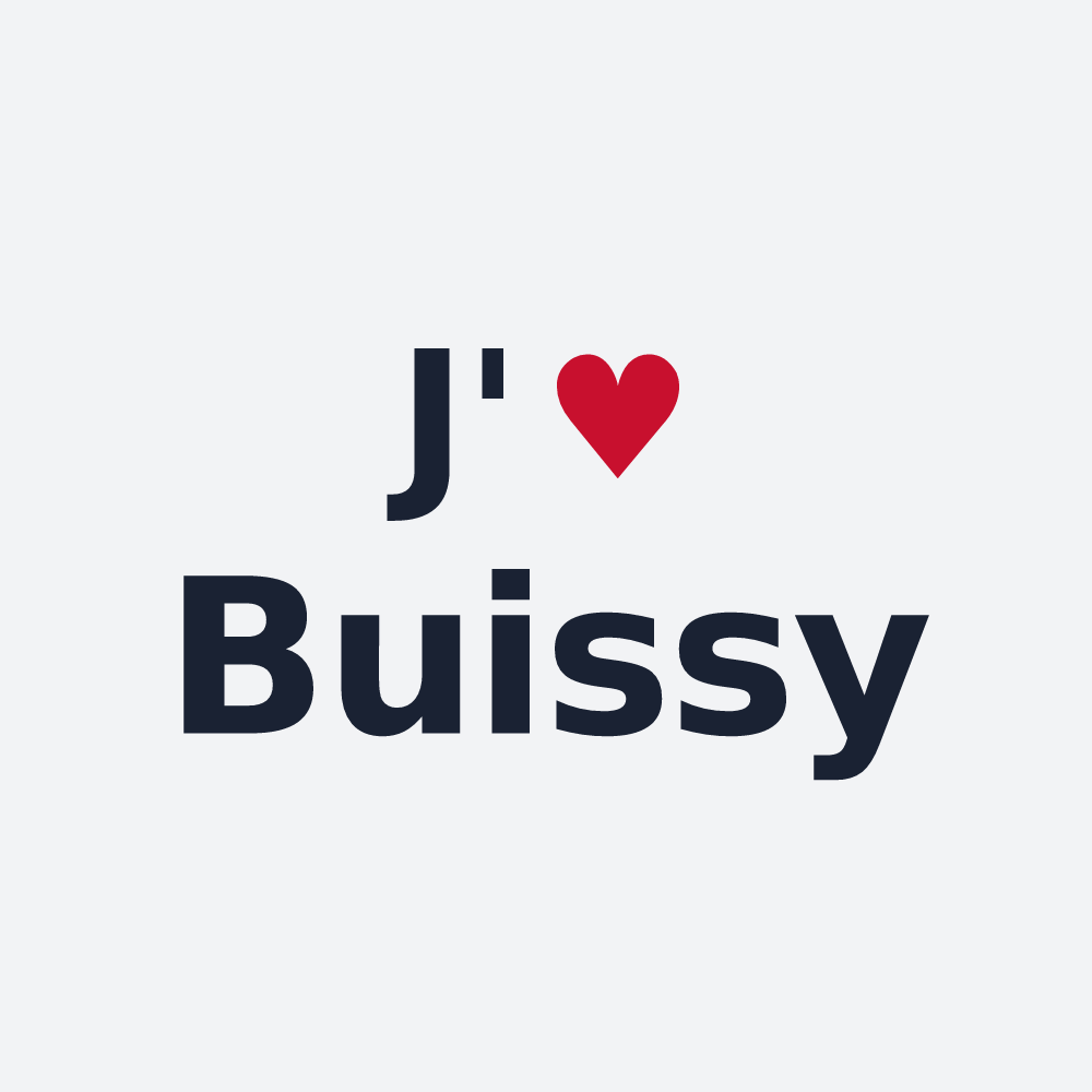 Poster personnalisé Buissy — design J'aime Buissy