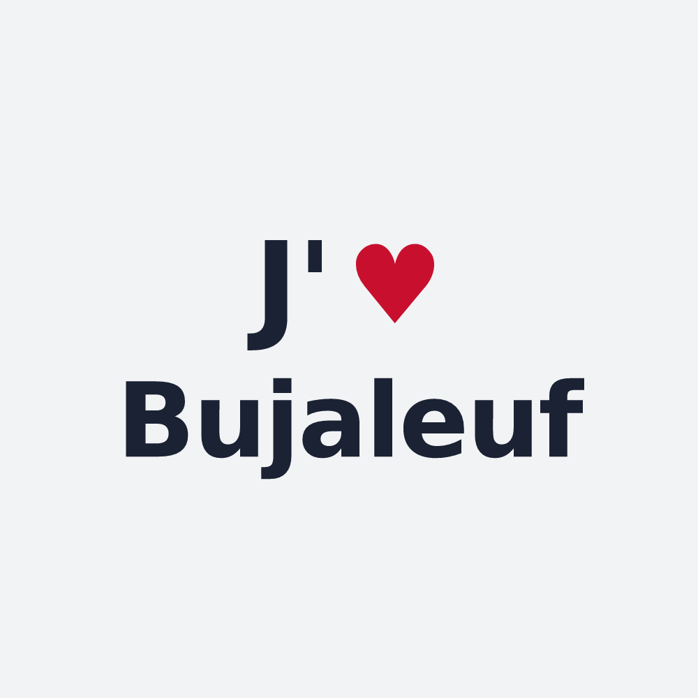 Poster personnalisé Bujaleuf — design J'aime Bujaleuf