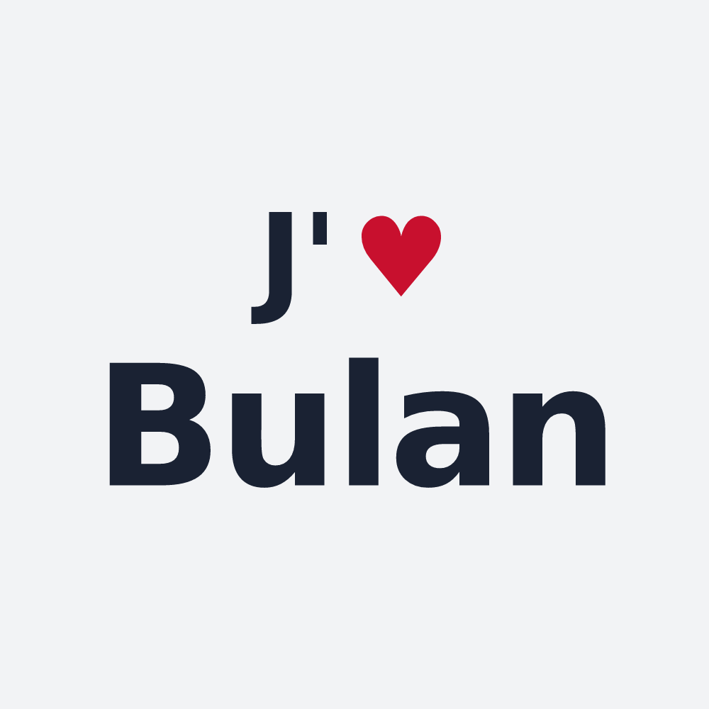 Poster personnalisé Bulan — design « J'aime Bulan » imprimé sur le poster