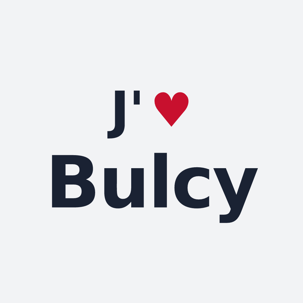 Poster personnalisé Bulcy — design « J'aime Bulcy » imprimé sur le poster