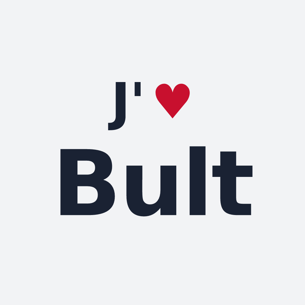 Poster personnalisé Bult — design « J'aime Bult » imprimé sur le poster