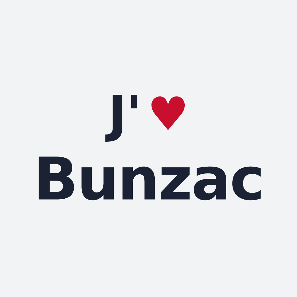 Poster personnalisé Bunzac — design J'aime Bunzac