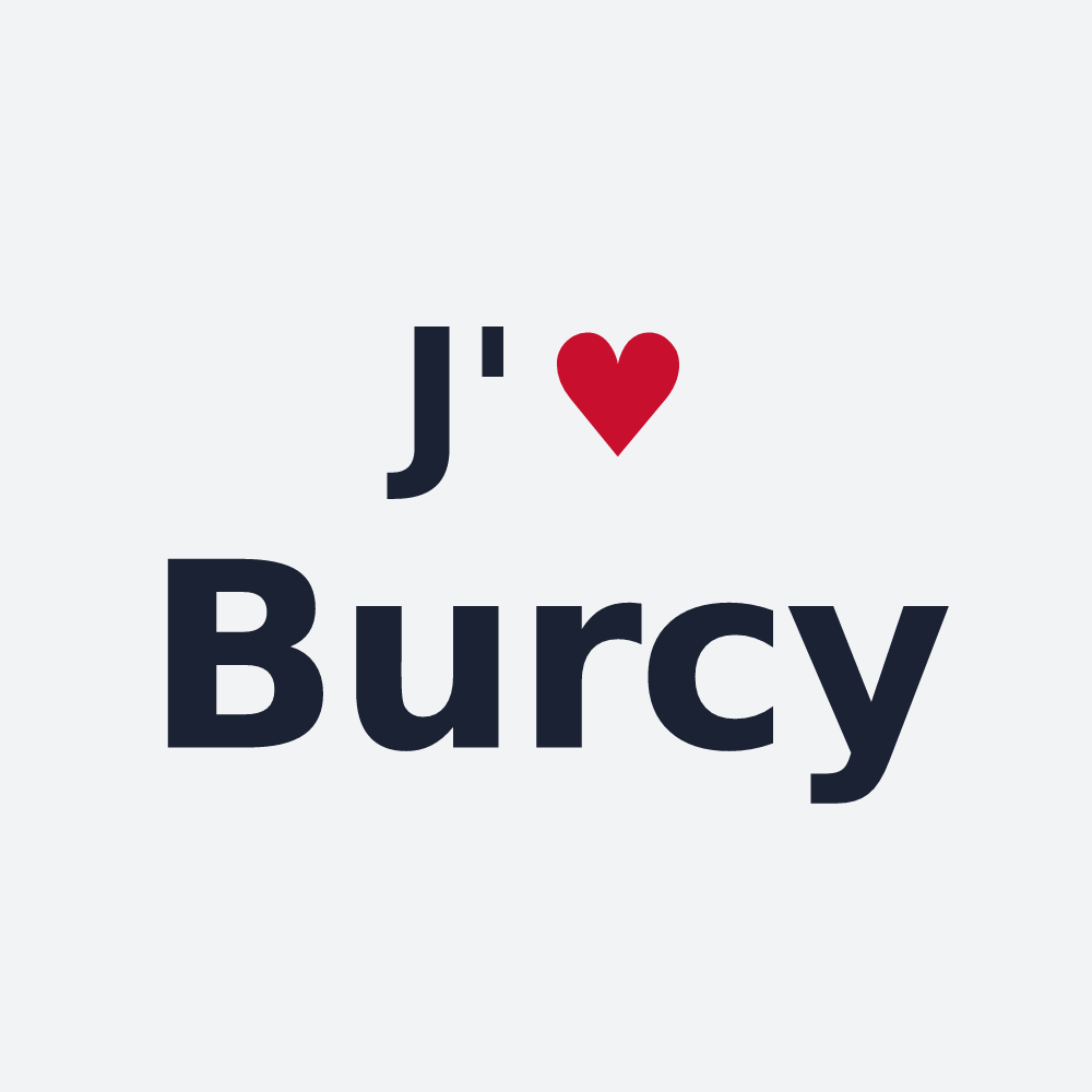 Poster personnalisé Burcy — design J'aime Burcy