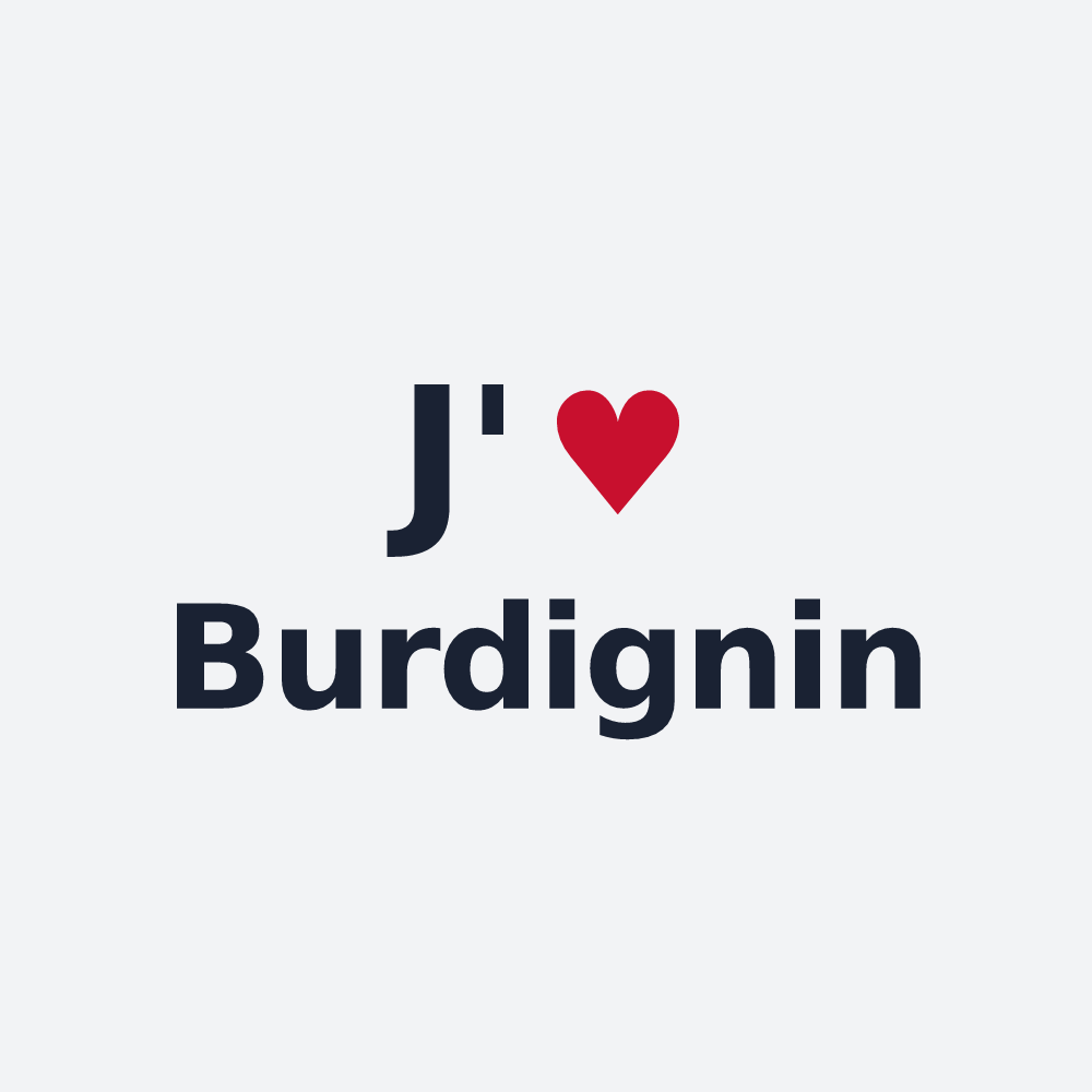 Poster personnalisé Burdignin — design « J'aime Burdignin » imprimé sur le poster