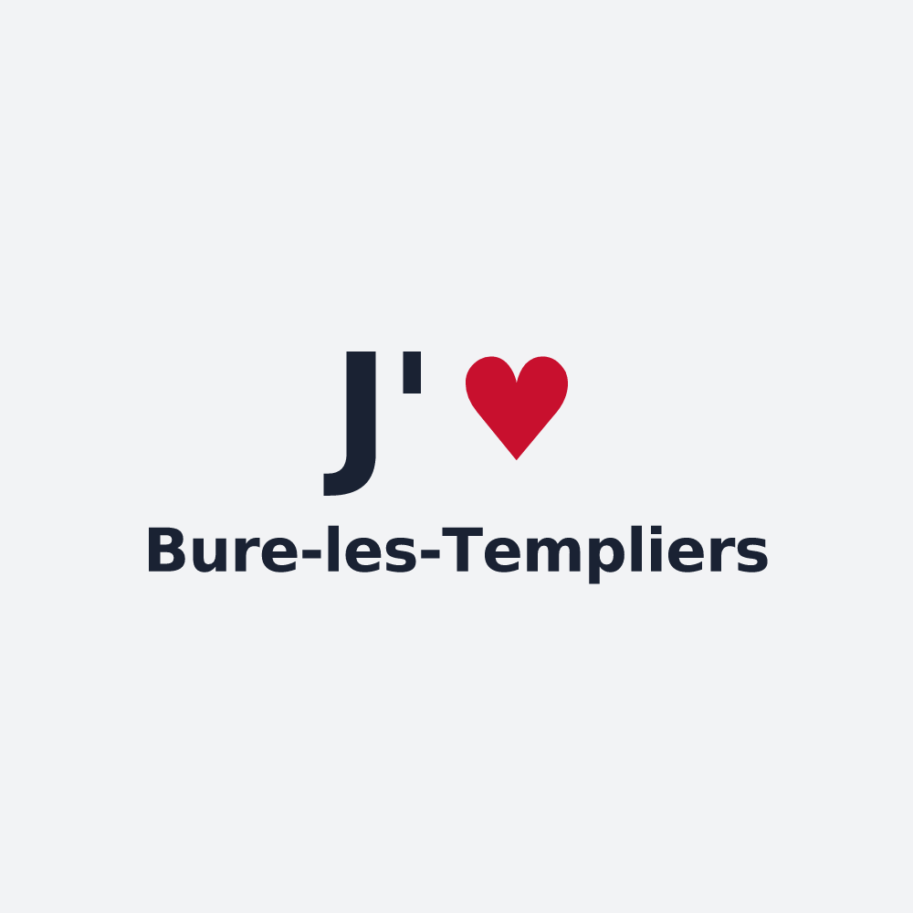 Poster personnalisé Bure-les-Templiers — design J'aime Bure-les-Templiers