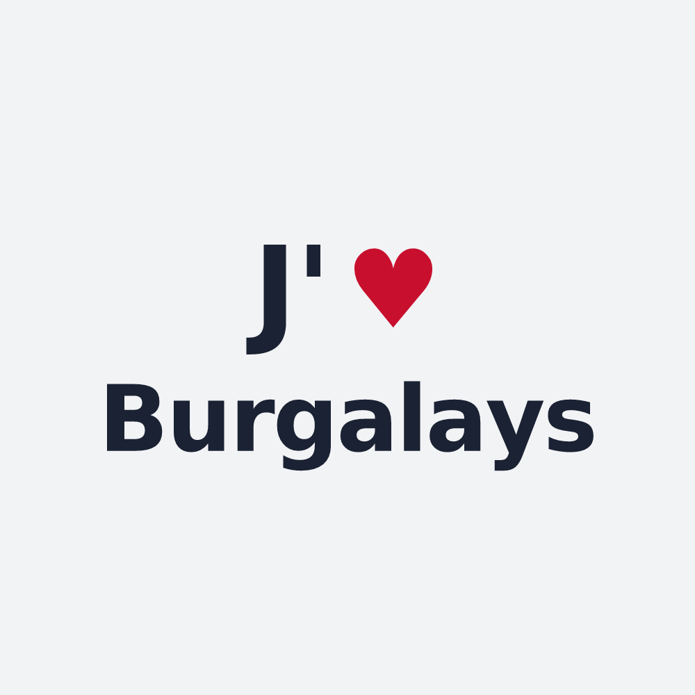 Poster personnalisé Burgalays — design « J'aime Burgalays » imprimé sur le poster