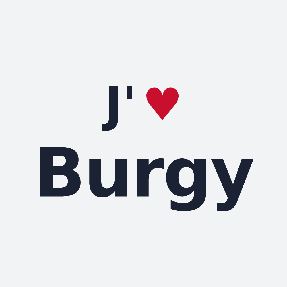 Poster personnalisé Burgy — design J'aime Burgy