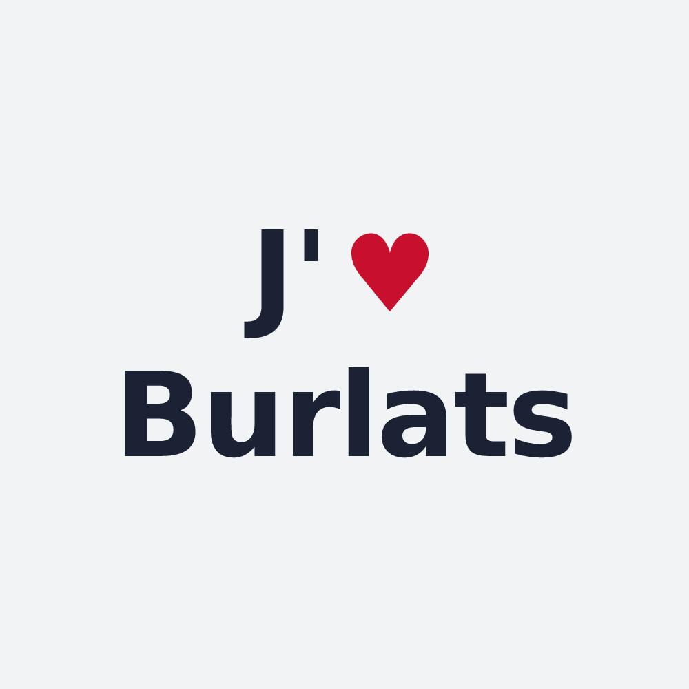Poster personnalisé Burlats — design « J'aime Burlats » imprimé sur le poster