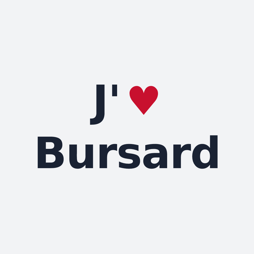 Poster personnalisé Bursard — design J'aime Bursard