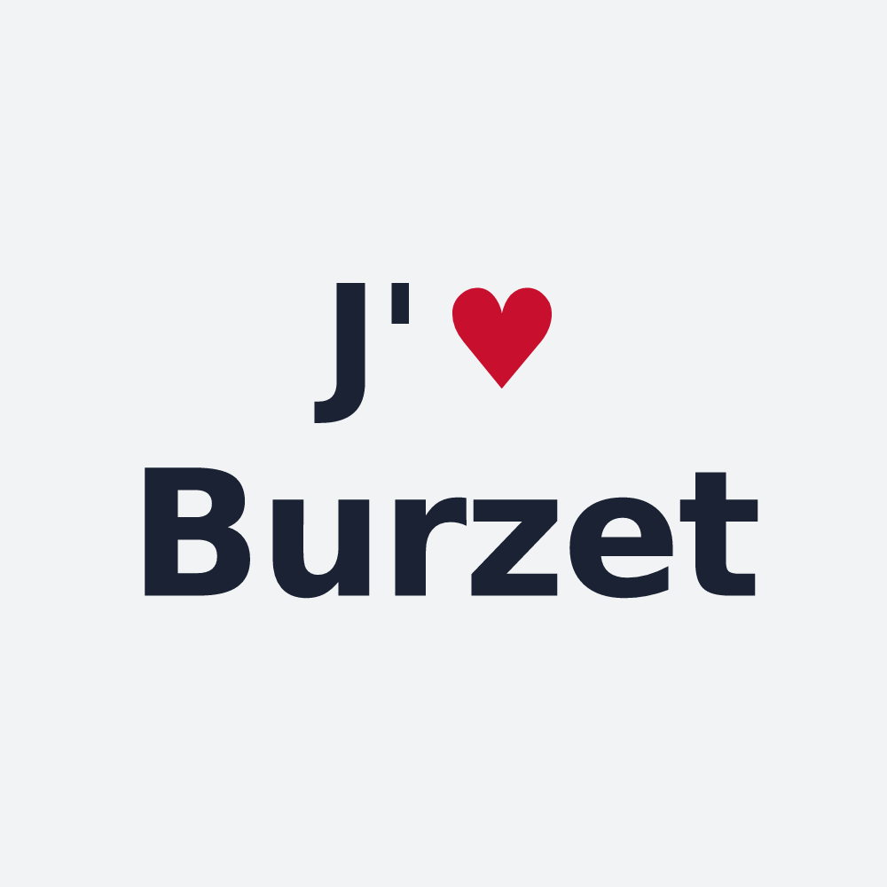 Poster personnalisé Burzet — design J'aime Burzet