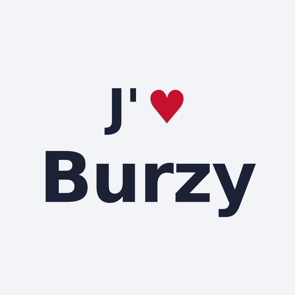 Poster personnalisé Burzy — design J'aime Burzy