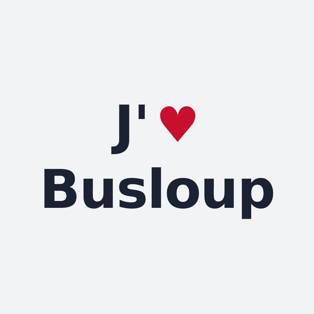 Poster personnalisé Busloup — design « J'aime Busloup » imprimé sur le poster
