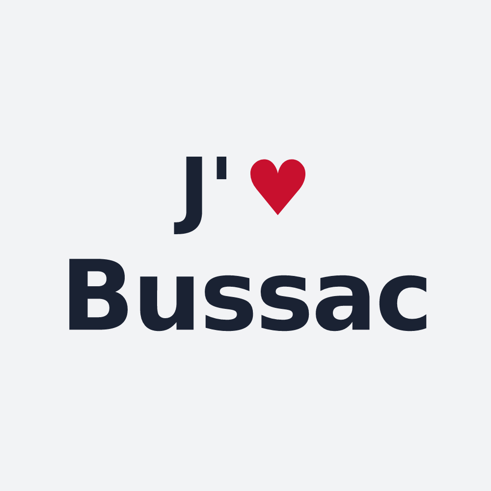 Poster personnalisé Bussac — design J'aime Bussac