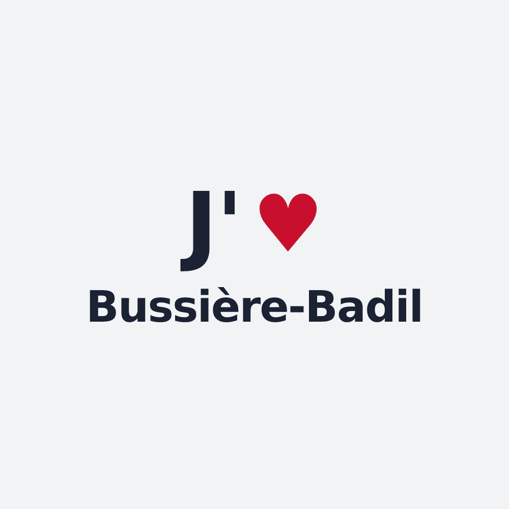 Poster personnalisé Bussière-Badil — design J'aime Bussière-Badil