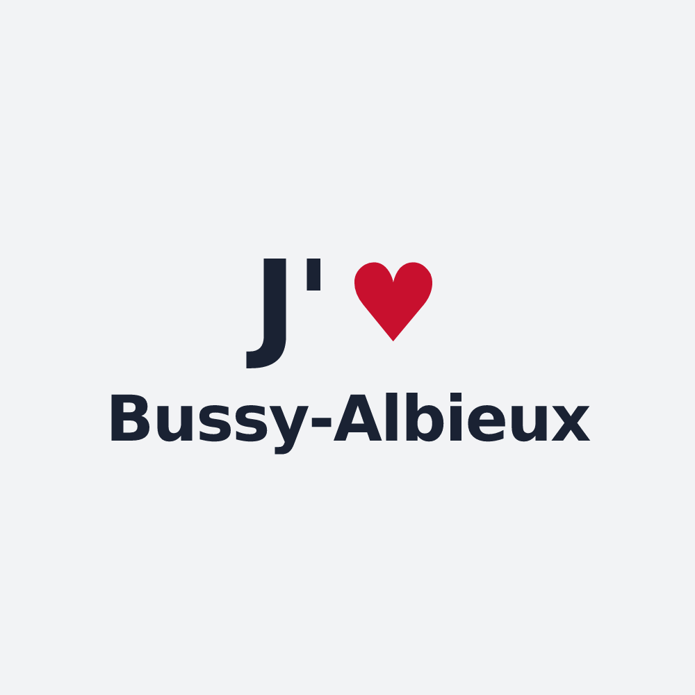 Poster personnalisé Bussy-Albieux — design J'aime Bussy-Albieux
