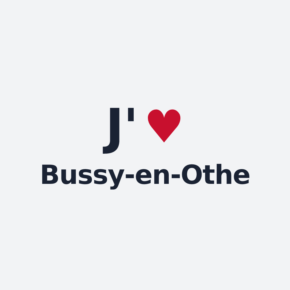 Poster personnalisé Bussy-en-Othe — design « J'aime Bussy-en-Othe » imprimé sur le poster