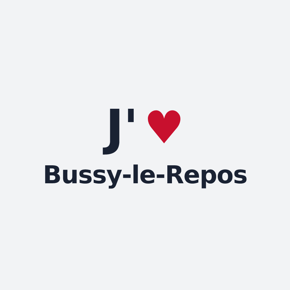 Poster personnalisé Bussy-le-Repos — design J'aime Bussy-le-Repos