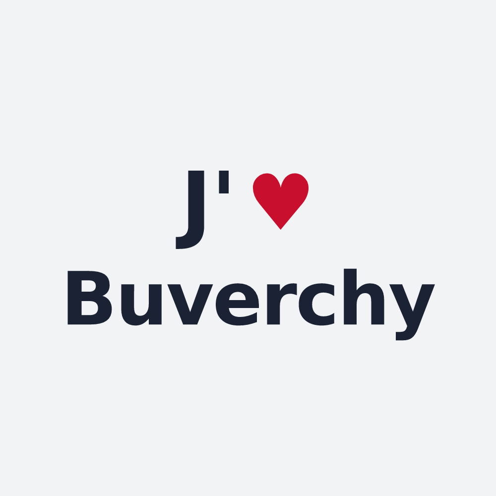 Poster personnalisé Buverchy — design J'aime Buverchy