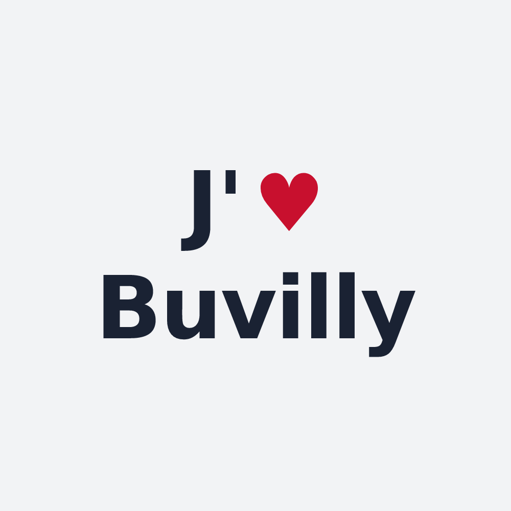 Poster personnalisé Buvilly — design J'aime Buvilly
