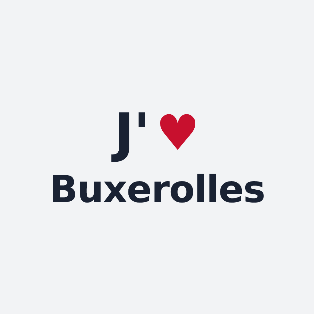 Poster personnalisé Buxerolles — design « J'aime Buxerolles » imprimé sur le poster